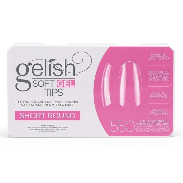 Gelish Soft Gel Nail Tips Short Round - Box of 550
