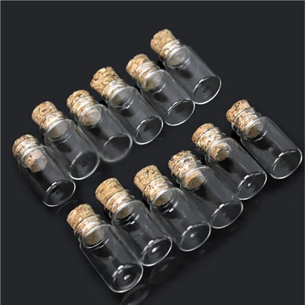 10pcs 10x18mm Small Clear Aromatherapy Essential Oil Glass Bottle Vial Container