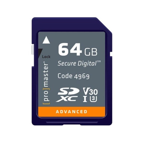 ProMaster SDXC Advanced 64GB 633x 95MB/s UHS-I, U3, V30 Memory Card