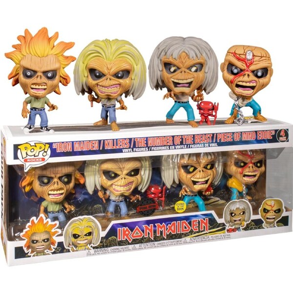 Iron Maiden - Eddie Glow in the Dark Pop! Vinyl Figure 4-Pack slight box dents