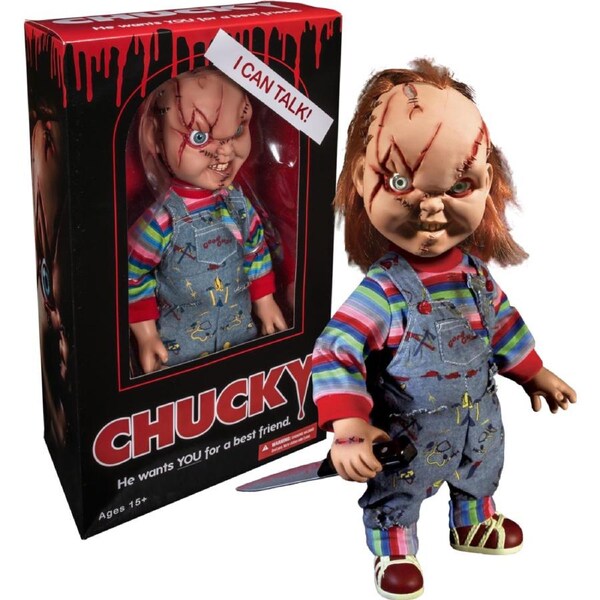 Child's Play - Chucky 15" bride of chucky scared Talking Action Figure Mezco (78003)