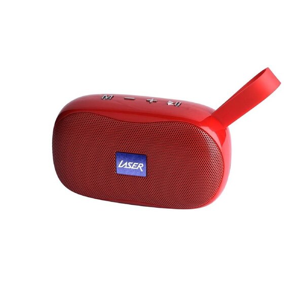 Laser Pocket TWS FM Bluetooth Speaker - Red
