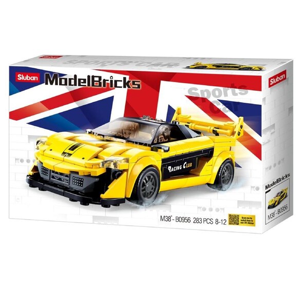 SLUBAN RACE CAR YELLOW 283 PCS M38 - B0956