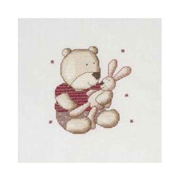 DMC Cross X Stitch Kit Teddydou Bunny 11x11cm