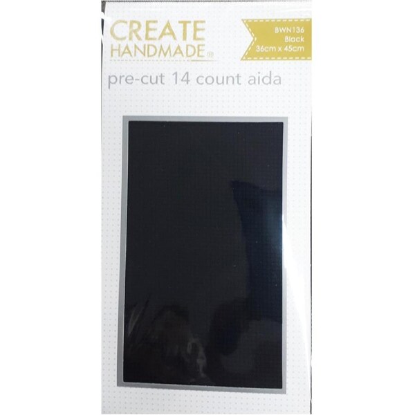 Create Handmade Cross Stitch Aida Cloth 14 Count BLACK Size 36x45cm Fabric