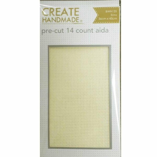 Create Handmade Cross Stitch Aida Cloth 14 Count Ecru Lemon Size 36x45cm