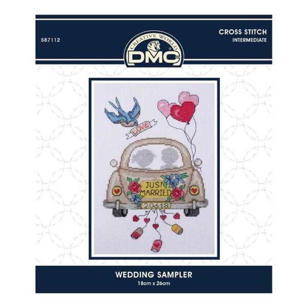 DMC Cross X Stitch Kit Wedding Sampler 18x26cm