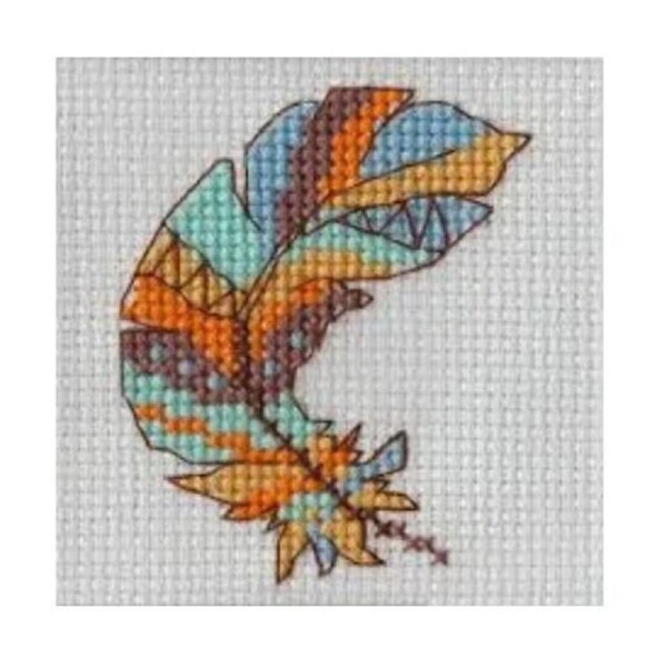 Beutron Cross Stitch Kit For Beginner Feather 7x7cm