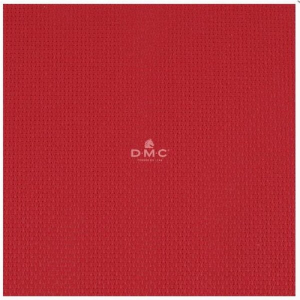 DMC Cross X Stitch Aida Cloth Red 14ct Size 38x45cm Fabric Precut
