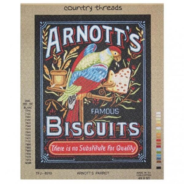 Country Threads Printed Tapestry Needlepoint Arnotts Parrot Canvas