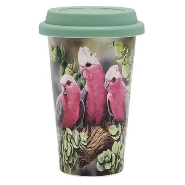 Ashdene Travel Tea Coffee Mug Cup Australian Birds Galah