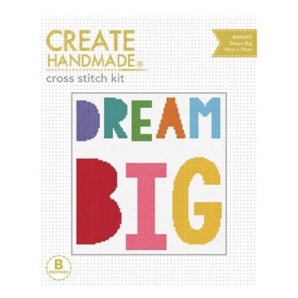 Create Handmade Cross Stitch Kit Beginner Dream Big 18x19cm