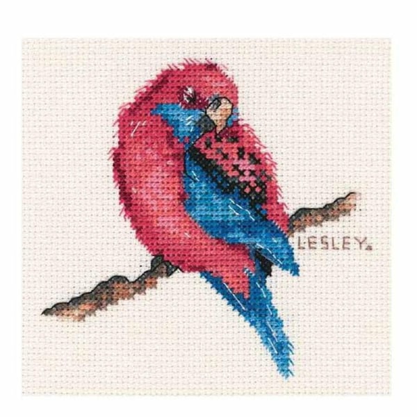 DMC Cross X Stitch Kit Small Crimson Rosella 9x7cm