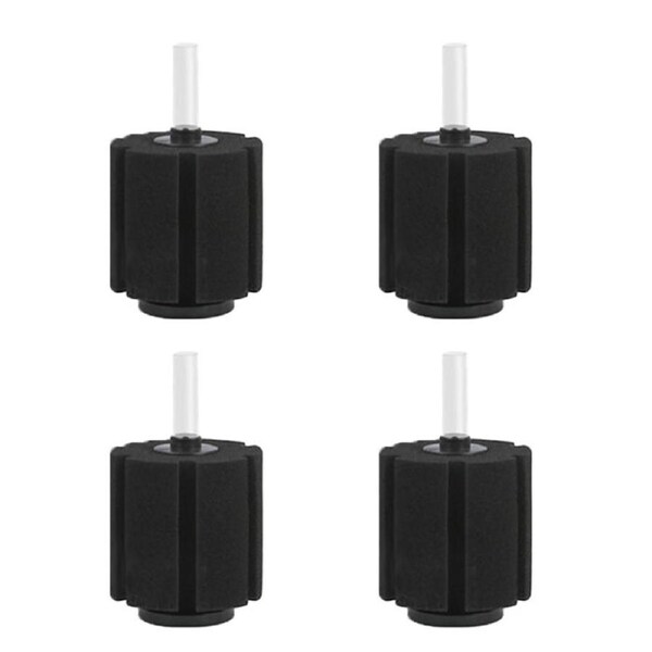 Catzon 4Pcs Aquarium Sponge Filter Breeding Fry Betta Shrimp Nano Fish Tank With Replace Cotton Wick Black-XY380