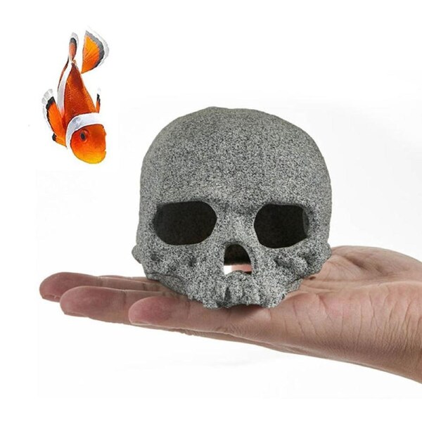 Catzon Aquarium Cave Decorations Rock Shrimp Cichlid Natural Breeding Hiding Cave Skull Stones-WW-1501