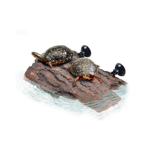 Catzon Turtle Floating Basking Platform Aquarium Decorations Artificial Bark Tortoise Climbing Terrace with Suction Cups
