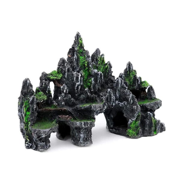 Catzon Large Fish Tank Decorations Mountain View Aquarium Ornament Cave Bridge Fish Tank Decor-051