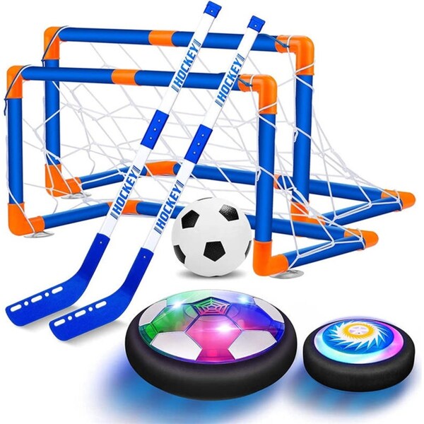 Catzon 2-in-1 Hover Hockey Soccer Ball Kids Toys Set LED Light Air Soccer Sport Toys
