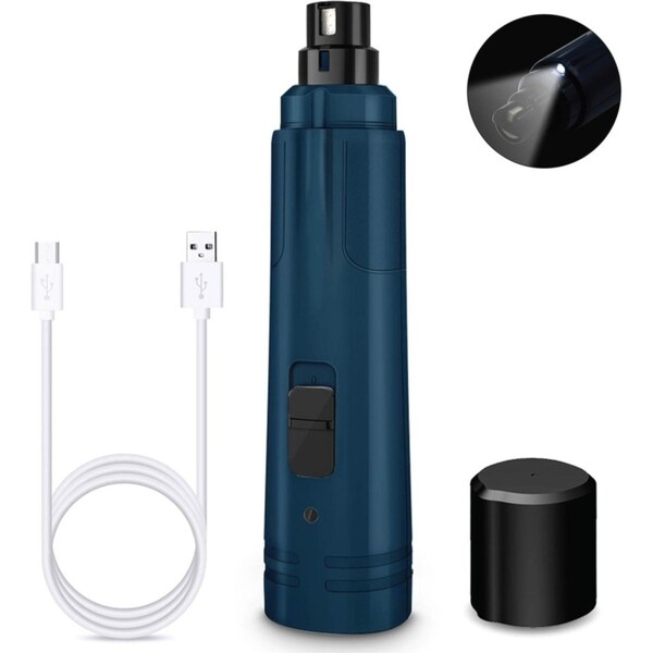 LED Light Pet Nail Grinder Dog Cat Electric Trimmer 2 Speed Rechargeable Filer