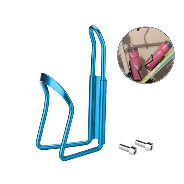 Catzon Lightweight Aluminum Alloy Bicycle Water Bottle Cage Holder for Outdoor Activities Drilled Holes Required-Blue