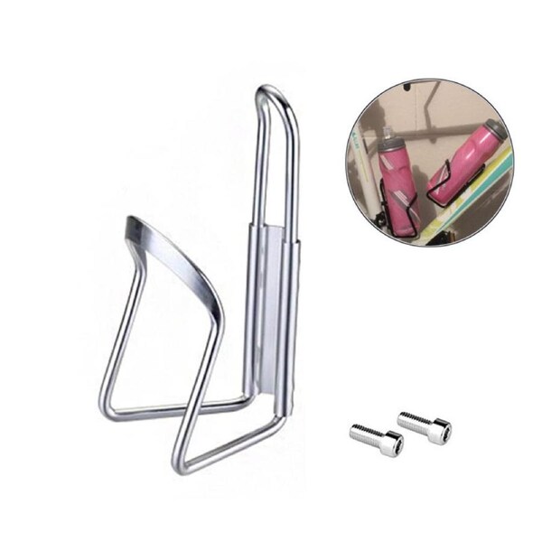 Catzon Lightweight Aluminum Alloy Bicycle Water Bottle Cage Holder for Outdoor Activities Drilled Holes Required-Silver