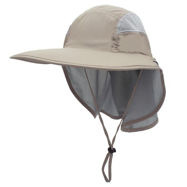 Catzon Unisex Outdoor Activities UV Protecting Sun Hats with Adjustable Neck Flap-Light gray-2