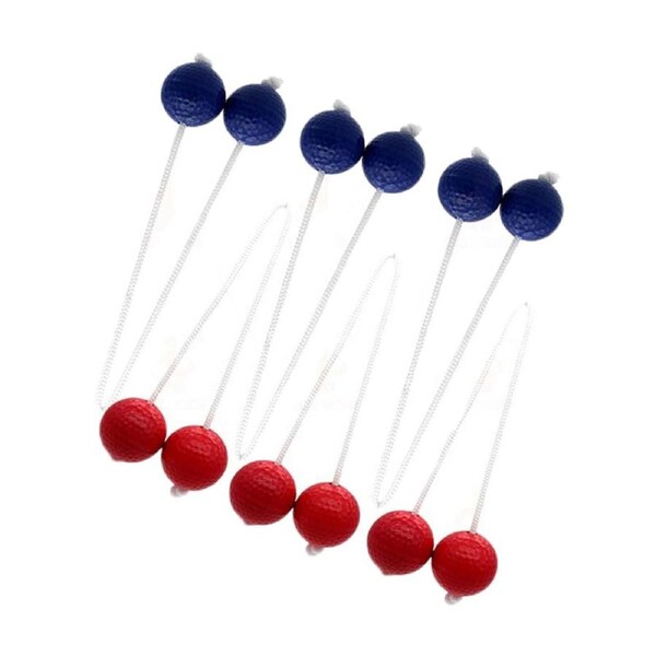 Catzon 6 Pcs Ladder Toss Ball Replacement Set Kid Safe Soft Rubber Golf Balls-Red+Blue