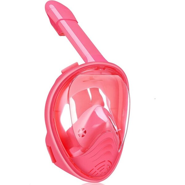 Catzon Kids Snorkel Mask Full Face with Camera Mount 180 Degree Panoramic View Snorkeling Set-Pink