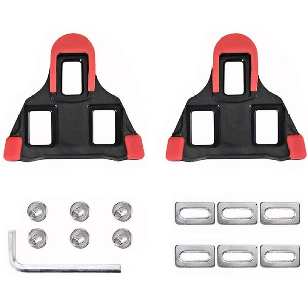 Catzon Bike Cleats for Shimano SPD SL Road Bike Pedals Shoes 6 Degree Floating-Red