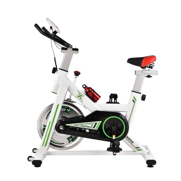 White Exercise Spin Bike Home Gym Workout Equipment Cycling Fitness Bicycle 6kg Wheels