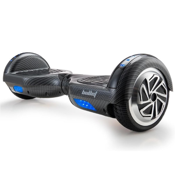 Bullet Gen III Hoverboard Scooter Dual Copper Motors, UL Certified, AU Compliant, 6.5" Wheels, Superior Self Balancing System, LED Lights, Carbon Fiber style