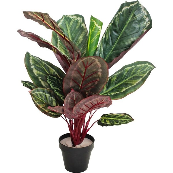 60cm Faux/Fake Plastic Standing Peacock Potted Leaf/Plant/Greenery Home Décor