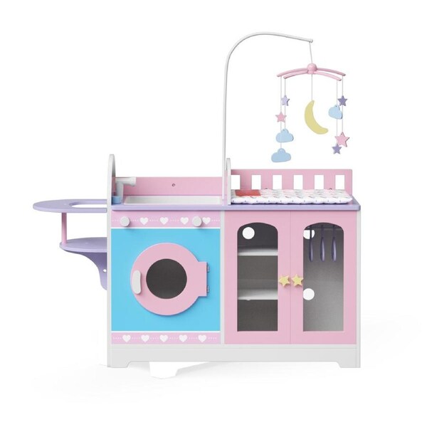 Olivia’s Little World Classic 6 in 1 Baby Doll Changing Station with Storage, Pink/Purple
