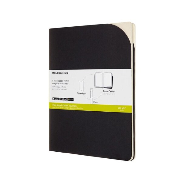 Moleskine Smart Paper Cahier XL Plain Black (Set of 2)