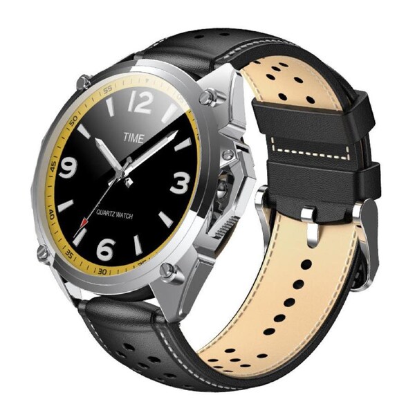 Catzon Mechanical Smart Sports Watch for Men Luminous GPS Track Heart Rate Monitor Watch-Black Leather