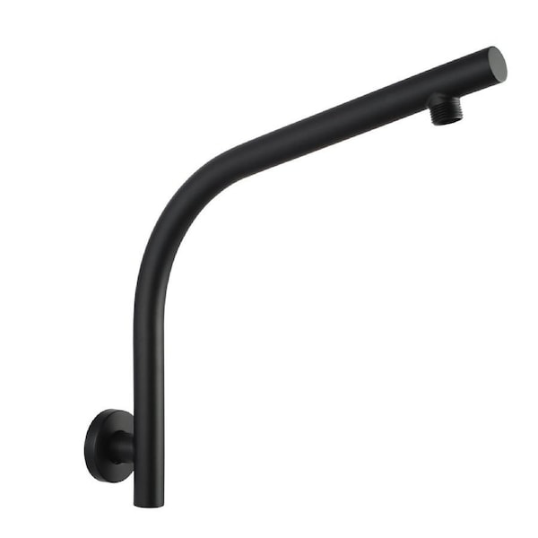ACA Wall Mounted Stainless Steel Black Round Gooseneck Shower Arm For Shower Head