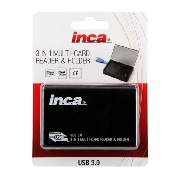 Inca USB 3.0 All-in-1 Card Reader with card storage