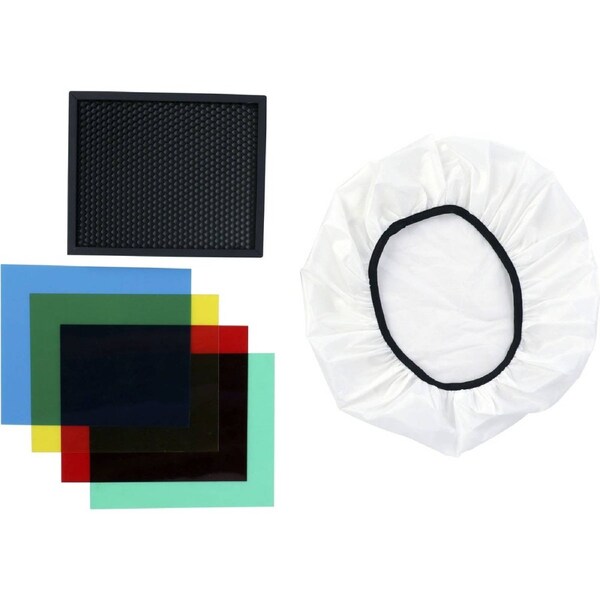 Phottix Kali 600 PH20900-1 Honeycomb, Gel & Diffuser Kit 4 Gels - Red Yellow Grn Blue