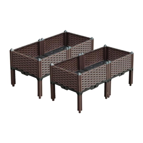 SOGA 2X 80cm Raised Planter Box Vegetable Herb Flower Outdoor Plastic Plants Garden Bed with Legs