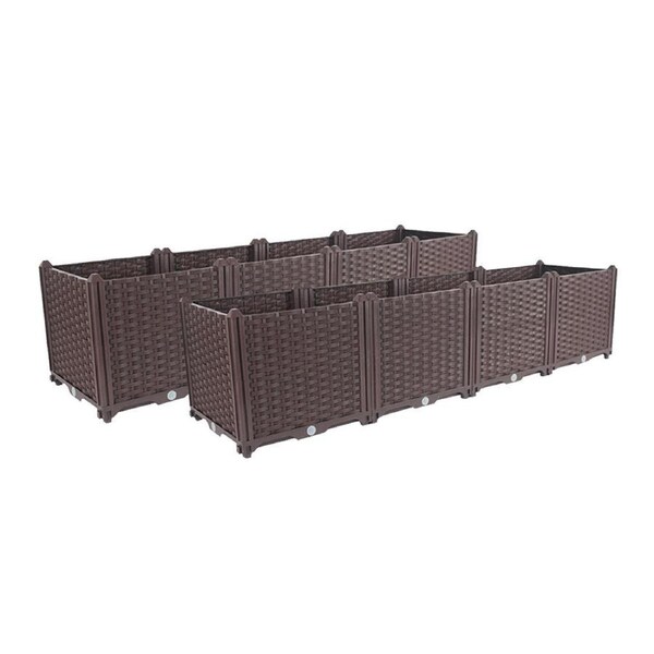 SOGA 2X 160cm Raised Planter Box Vegetable Herb Flower Outdoor Plastic Plants Garden Bed Deepen