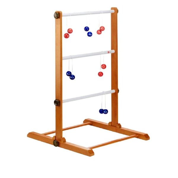 Wooden Ladder Toss Game in Bag (Single Frame - Blue / Red Bolos)