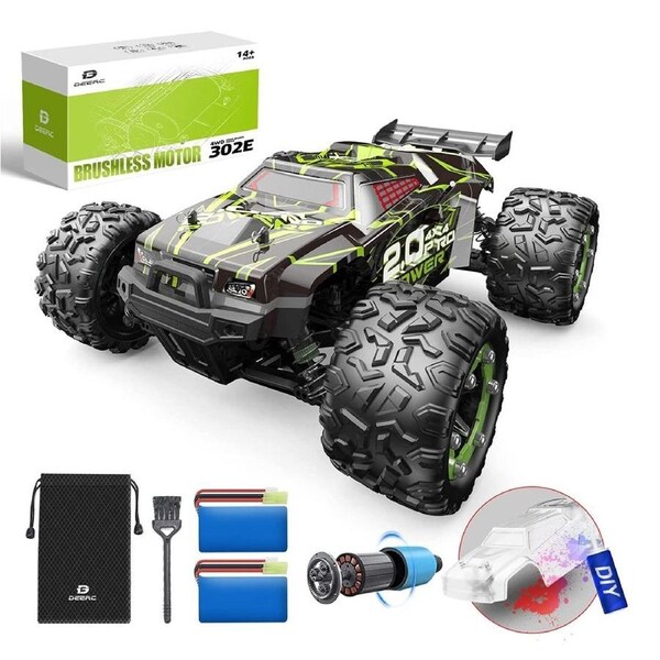 DEERC 302E RC Car High Speed Remote Control Car 1:18 Scale 4WD Monster Truck