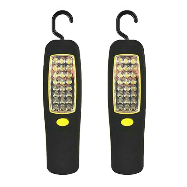 Ozoffer 2X Magnetic 24 LED Work Light Hook Hanging Camping Emergency Lamp Flashlight