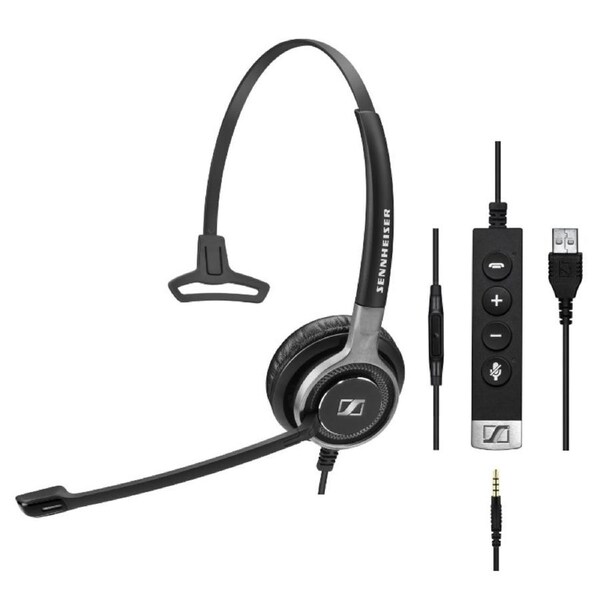 Sennheiser SC635 USB Wired Monaural UC Office Headset/Headphones f/ PC/Phone BLK