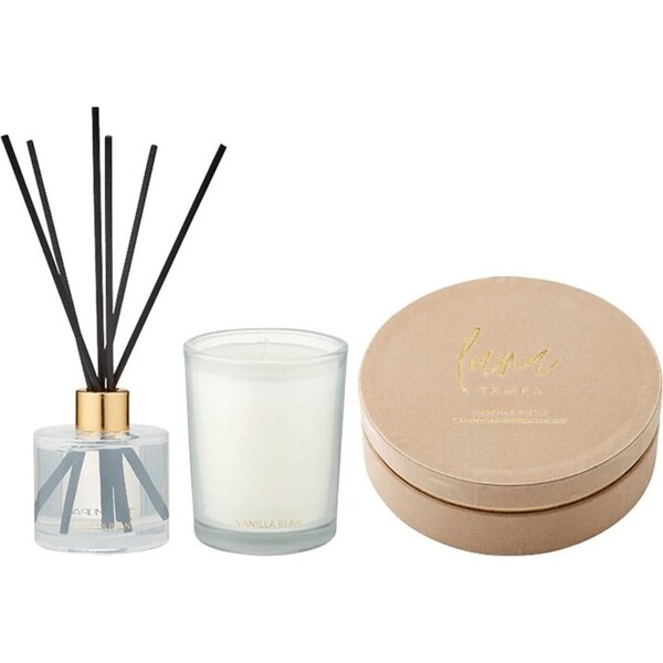 2pc Tempa Luna 19cm Home Beauty Fragrance Candle & Diffuser Set Vanilla Bean