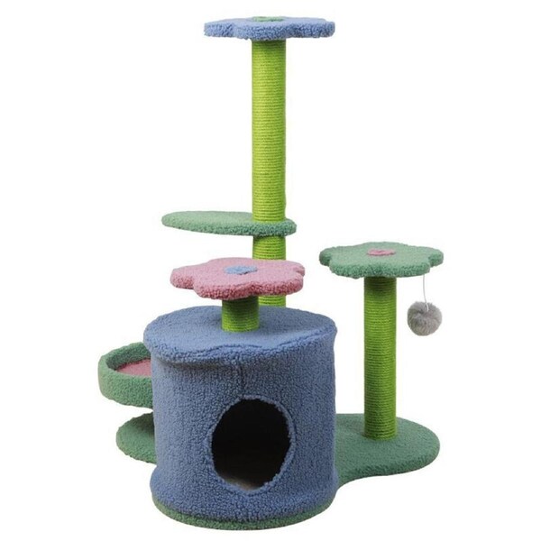3 Tier Flower Pet Play House Cat Tree Feline Scratcher Scratchpost Scratching Post Tower