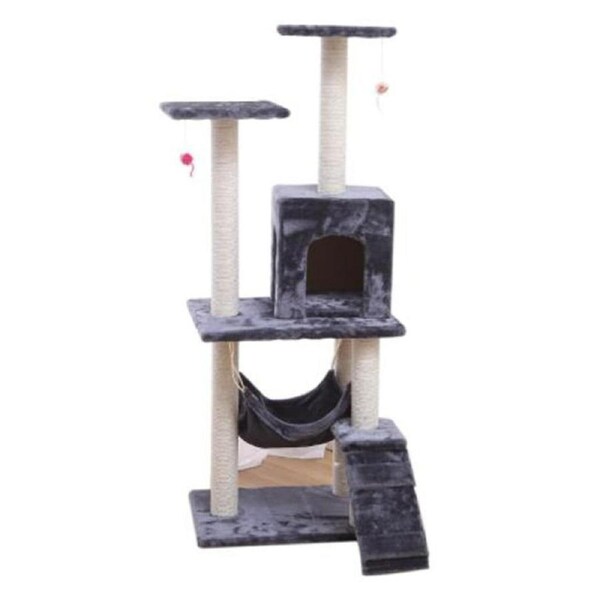 3 Tier Pet Play House Cat Tree Hammock Toy Scratcher Scratchpost Scratching Post Tower
