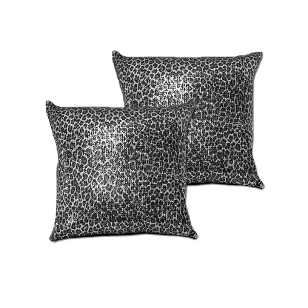 Pair of Leopard Black Sequined European Pillowcases