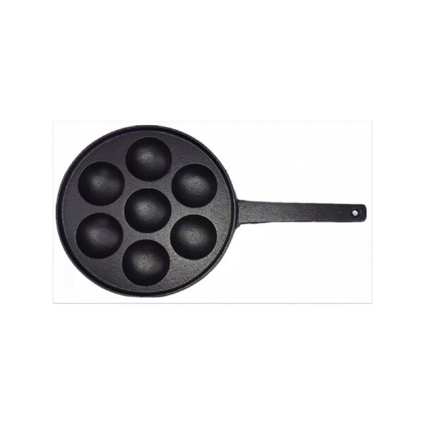 YES4HOMES 7 Holes Mini Cast Iron Cake Pan Mini Dutch Pancake Cake Pan with Handle