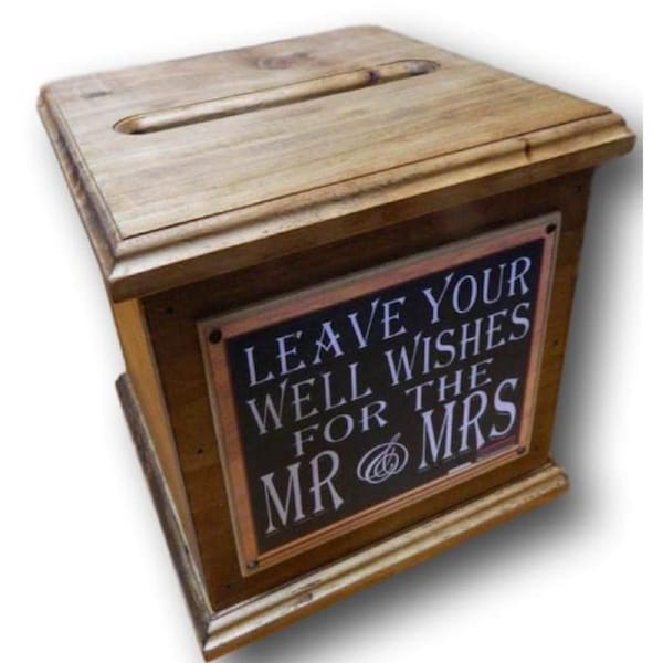 Wooden Wedding Wishing Well Card Box Engagement Handmade